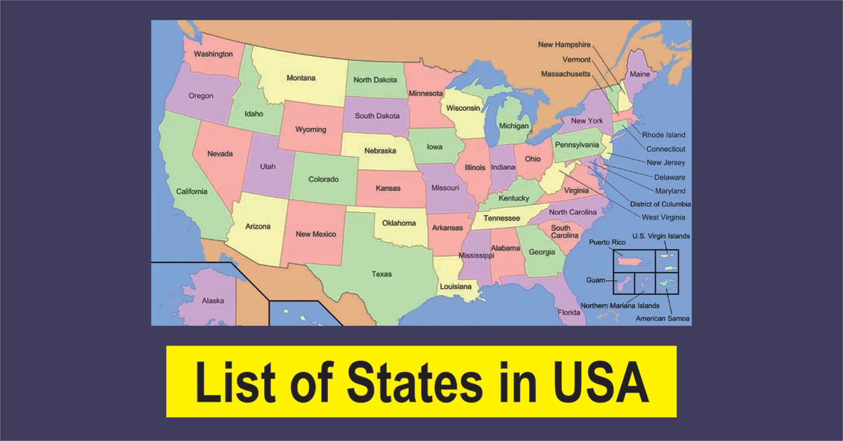 List of States in USA